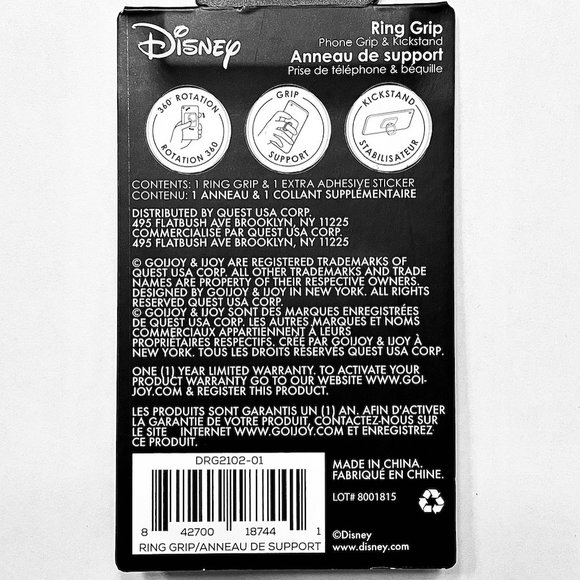 🆕 ARIEL ~ THE LITTLE MERMAID PHONE HAND RING GRIP & KICKSTAND 360 Rotation - Picture 3 of 4